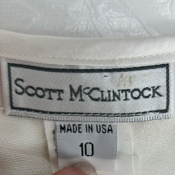 Vintage Scott McClintock Cream White Slip Dress Size 10​ - Picture 3 of 4